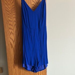 Vibrant Blue Sleeveless Shorts Romper